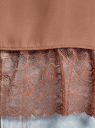 Топ с кружевной отделкой по низу oodji для женщины (коричневый), 14911012/43414/3701N