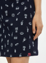 Платье с резинкой на талии oodji для Женщины (синий), 14008021-9/46155/7510P