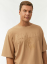 Футболка хлопковая с вышивкой oodji для Мужчины (бежевый) Футболка хлопковая с вышивкой oodji для Мужчины (бежевый), 5L621017I-1/51731/3500P