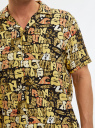Рубашка вискозная с коротким рукавом oodji для Мужчины (разноцветный), 3L430002M/42540/2966O
