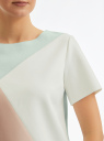 Блузка колор блок из искусственной замши oodji для Женщины (разноцветный), 18K01004-1/47301/234BB