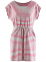 Платье трикотажное с резинкой на талии oodji для Женщины (розовый), 14008019B/45518/4D20S