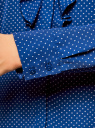 Блузка из струящейся ткани с воланами oodji для женщины (синий), 21411090/36215/7512D