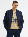 Куртка-бомбер на молнии oodji для мужчины (синий), 1L611000M/50956/7970B
