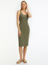 Платье-майка трикотажное oodji для женщины (зеленый), 14015007-2B/47420/6800N