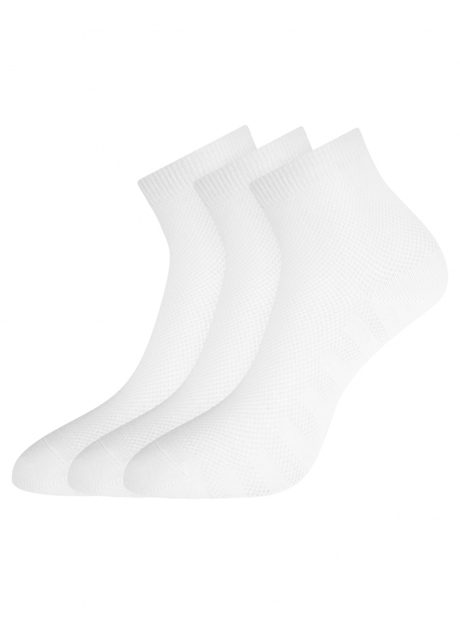 Комплект носков (3 пары) oodji для женщины (белый), 57102711T3/48022/1