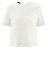 Блузка ворсистая с вырезом-капелькой на спине oodji для Женщины (белый), 14701049/46105/1200N