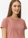 Футболка базовая хлопковая oodji для Женщины (розовый) Футболка базовая хлопковая oodji для Женщины (розовый), 14701143/44135N/4A00N