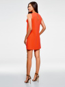 Платье прямого силуэта с воланами oodji для женщины (оранжевый), 14005141/48053/4500N