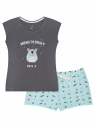 Пижама хлопковая с принтом oodji для Женщины (серый), 56002220-4/49941/2570Z