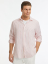 Рубашка из смесового льна с длинным рукавом oodji для Мужчина (белый), 3L330009M-1/50932N/1231S