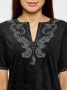Платье из искусственной замши с декором из металлических страз oodji для женщины (черный), 18L01001/45622/2900N