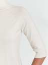 Свитер базовый с укороченным рукавом oodji для Женщина (белый), 64412202/45755/1200N