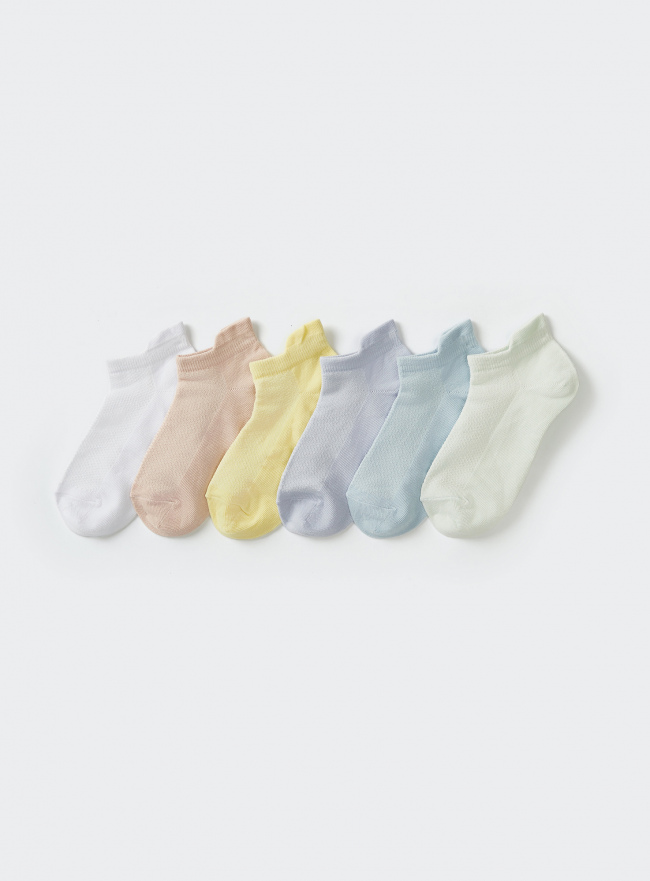 Комплект укороченных носков (6 пар) oodji для Женщины (разноцветный), 57102609T6/47469/5