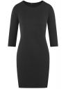 Платье трикотажное с рукавом 3/4 oodji для женщины (черный), 24001100-2/42408/2900N