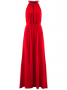 Платье макси с завязками на талии oodji для женщины (красный), 11911009/42629/4500N