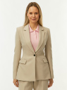 Жакет приталенный на пуговице oodji для Женщины (бежевый), 21200286/51707/3300N