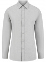 Рубашка хлопковая с длинным рукавом oodji для Мужчина (серый), 3L310205M/51342N/2300M
