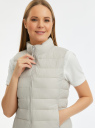 Жилет стеганый на молнии oodji для Женщины (серый), 19400112/33445/2000N