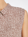 Блузка базовая без рукавов с воротником oodji для Женщина (коричневый), 11411084B/43414/4910F