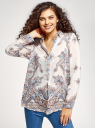 Блузка из струящейся ткани с принтом oodji для Женщины (слоновая кость), 21411144-3/35542/3039E