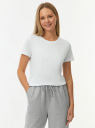 Футболка базовая хлопковая oodji для Женщины (белый) Футболка базовая хлопковая oodji для Женщины (белый), 14701143/44135N/1000N