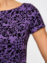 Платье трикотажное принтованное oodji для женщины (фиолетовый), 14001117-18/33038/8829F
