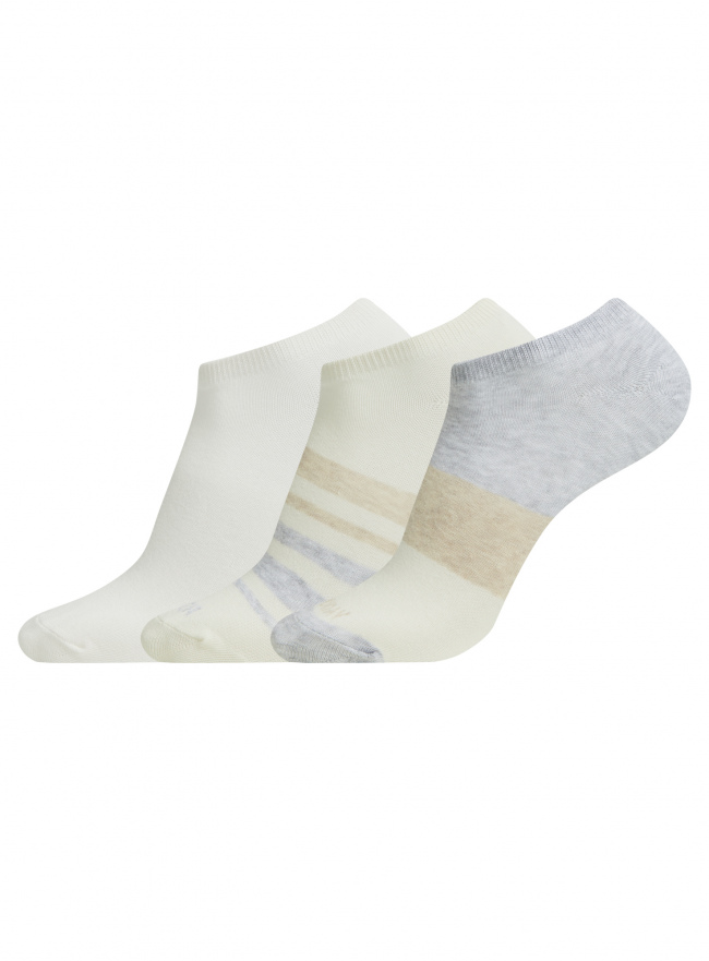 Комплект укороченных носков (3 пары) oodji для Мужчина (разноцветный), 7B211000T3/47469/3