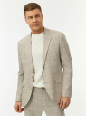 Пиджак прямого силуэта из смесового льна oodji для Мужчины (бежевый) Пиджак прямого силуэта из смесового льна oodji для Мужчины (бежевый), 2L530002M-3/51817/3312C