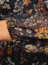 Платье из шифона с ремнем oodji для женщины (синий), 11900150-5/13632/7955F