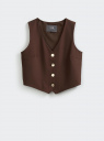 Жилет трикотажный на пуговицах oodji для Женщины (коричневый), 18900007-1/49649/3900N