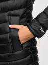 Пальто стеганое с отделкой из искусственного меха oodji для Женщины (черный), 10203071/47016/2900N