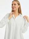 Рубашка оверсайз с V-образным вырезом oodji для женщины (белый), 13K11035-1/51102/1200N