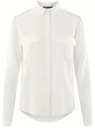 Блузка базовая из вискозы с нагрудными карманами oodji для женщины (белый), 11411127B/26346/1200N