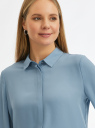 Блузка базовая из струящейся ткани oodji для Женщины (синий), 11400368-9B/36215/7003N