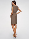 Платье вискозное на кулиске oodji для женщины (коричневый), 21901142/45804/3700N