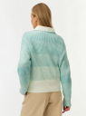 Джемпер вязаный с градиентом oodji для Женщины (бирюзовый) Джемпер вязаный с градиентом oodji для Женщины (бирюзовый), 63805364/51062/6512S