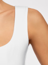 Топ из эластичной ткани на широких бретелях oodji для женщины (белый), 24315002-1B/45297/1000N
