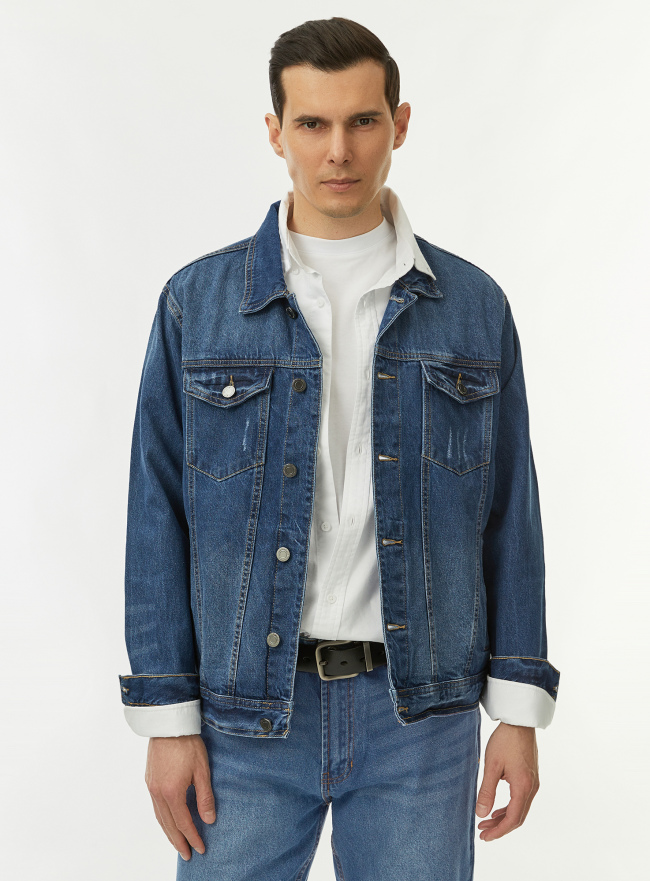 Куртка джинсовая с нагрудными карманами oodji для Мужчины (синий) Куртка джинсовая с нагрудными карманами oodji для Мужчины (синий), 6L300007M-3/50815/7500W