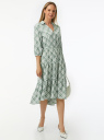 Платье миди ярусное oodji для Женщины (зеленый), 11913074/51156/6012C