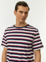 Футболка хлопковая в полоску oodji для Мужчины (синий) Футболка хлопковая в полоску oodji для Мужчины (синий), 5L641001I-67/46154/7512S