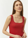 Топ из эластичной ткани на широких бретелях oodji для Женщины (красный) Топ из эластичной ткани на широких бретелях oodji для Женщины (красный), 24315002-3B/45297/4502N