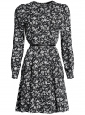 Платье вискозное с поясом oodji для Женщины (черный), 21912001-2/26346/2930F