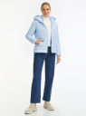 Куртка стеганая с капюшоном oodji для Женщина (синий), 10203085/50223/7001N