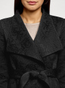 Пальто жаккардовое укороченное oodji для Женщины (черный), 10104041-1/33289/2900N