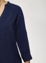 Блузка вискозная с рукавом-трансформером 3/4 oodji для женщины (синий), 11403189-3B/26346/7900N