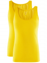 Комплект из двух базовых маек oodji для женщины (желтый), 24315001T2/46147/5100N