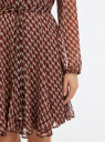 Платье шифоновое с поясом oodji для Женщины (красный), 11900241/51518/4966G