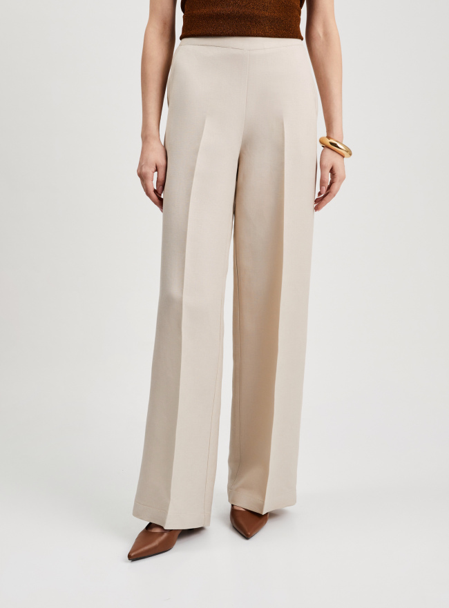 Брюки льняные широкие oodji для Женщины (серый), 11702078-3/53088/3300N