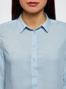Блузка базовая из вискозы oodji для женщины (синий), 11411136B/26346/7001N